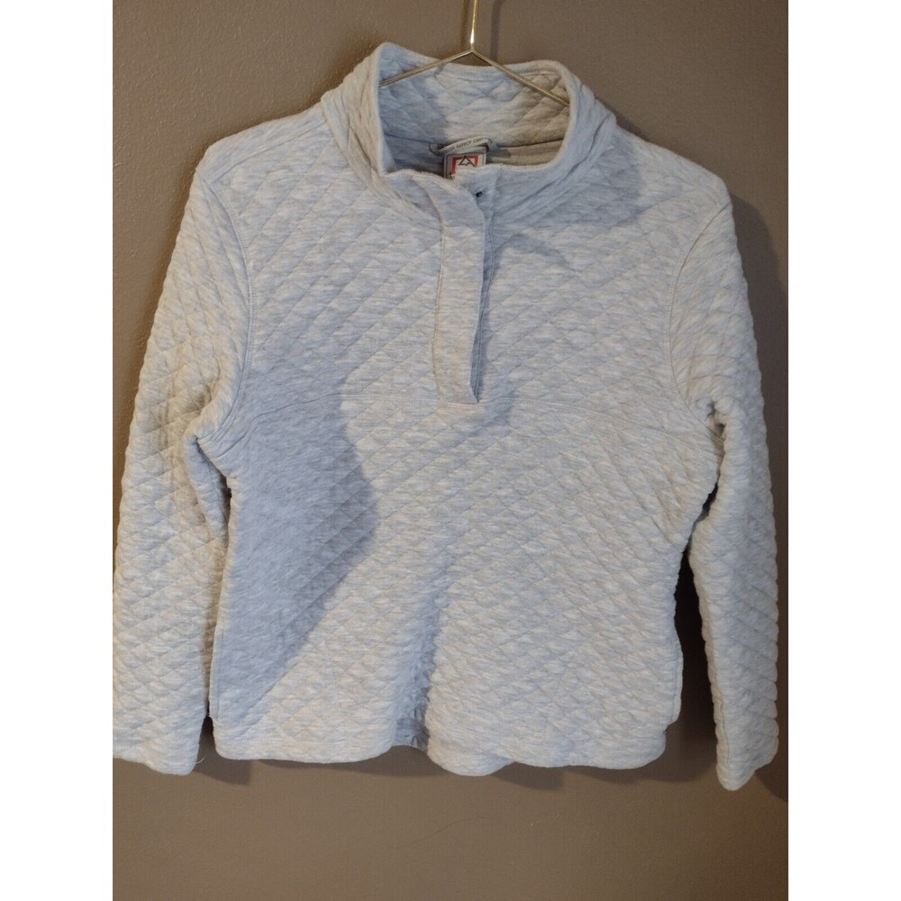 Avalanche L Large Gray Quarter Snap Button Pullover Sweatshirt Womens